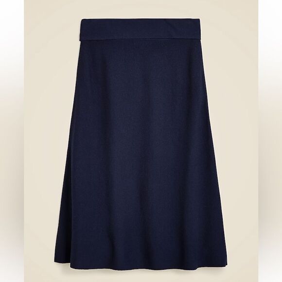 NWT J CREW Foldover sweater midi skirt in merino wool blend in black - Picture 5 of 7